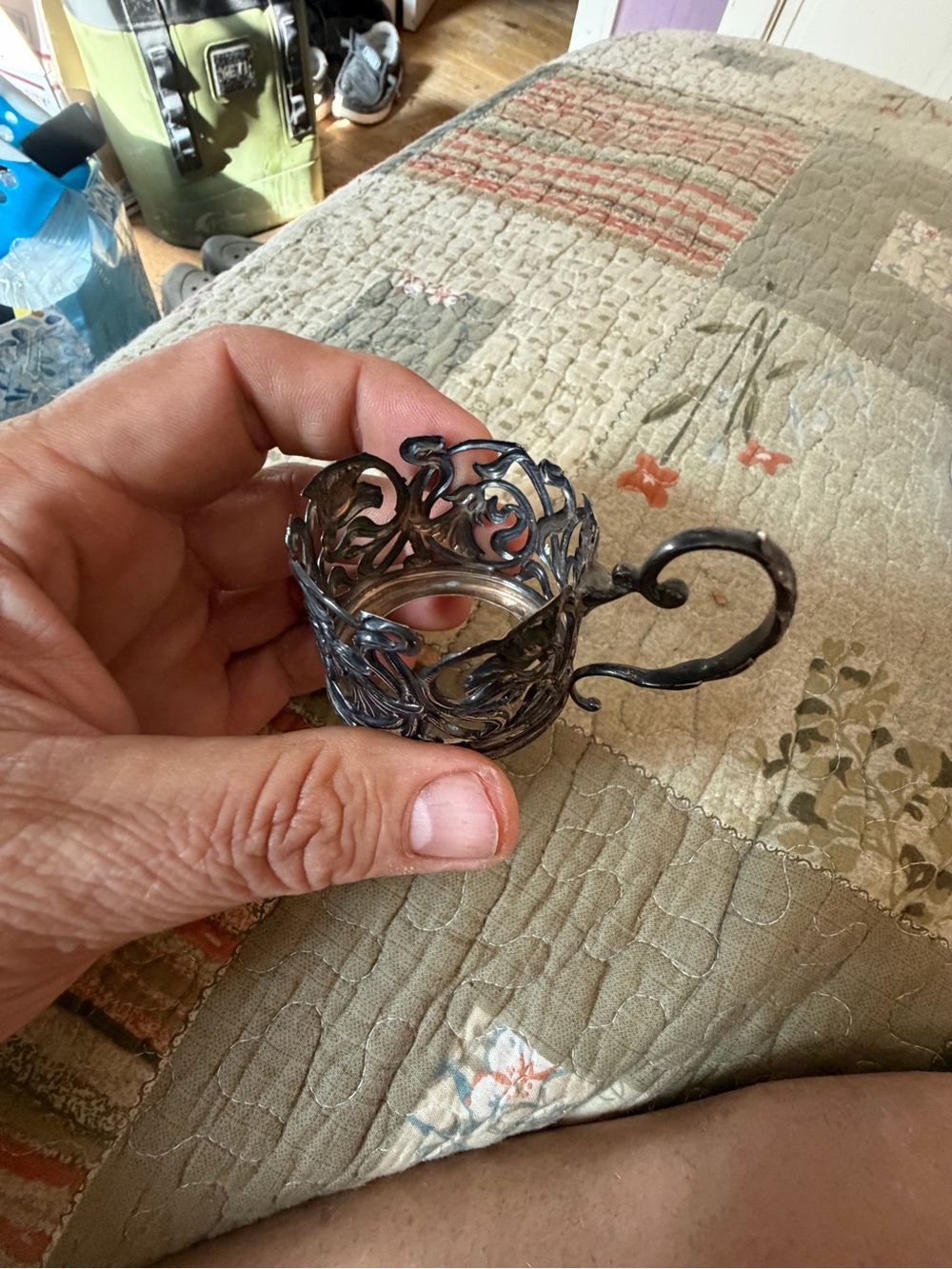 Vintage Sterling silver Cup Holder 1800’s